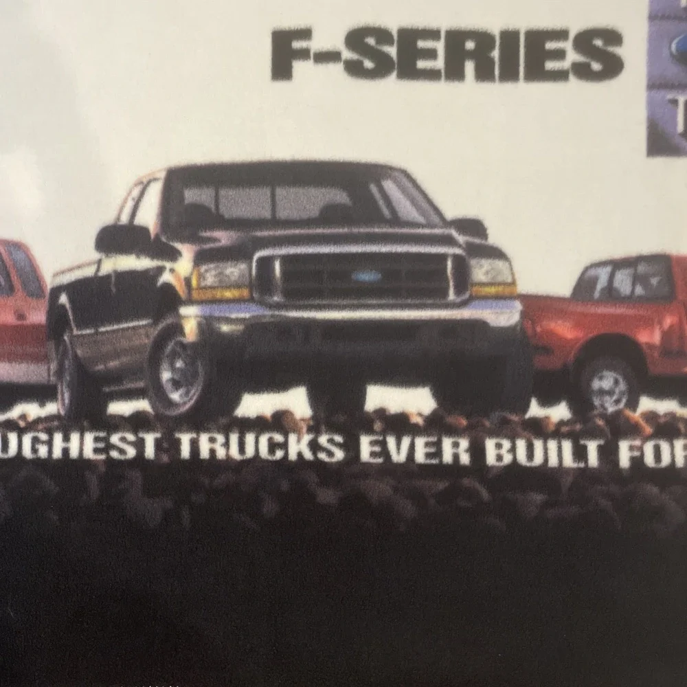Vintage Built Ford Tough F-Series Blanket Throw Trucks Advertising 100% Fleece